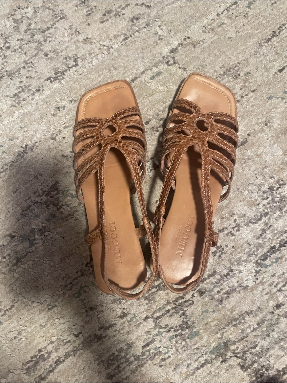 Sesto Meucci Brown Braided Leather Sandals - Women
